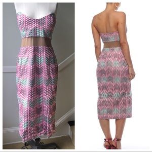 ZEKA MANFRED Miami Waves Strapless Dress NEW Size 12